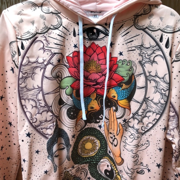 GEARBUNCH Tattoed Lotus Unisex Hoodie!! BRAND NEW! - Picture 3 of 4